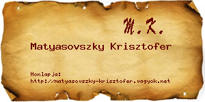 Matyasovszky Krisztofer névjegykártya