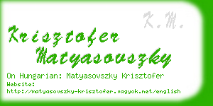 krisztofer matyasovszky business card